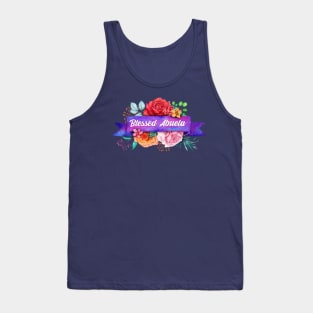 Blessed Abuela Floral Design with Watercolor Roses Tank Top